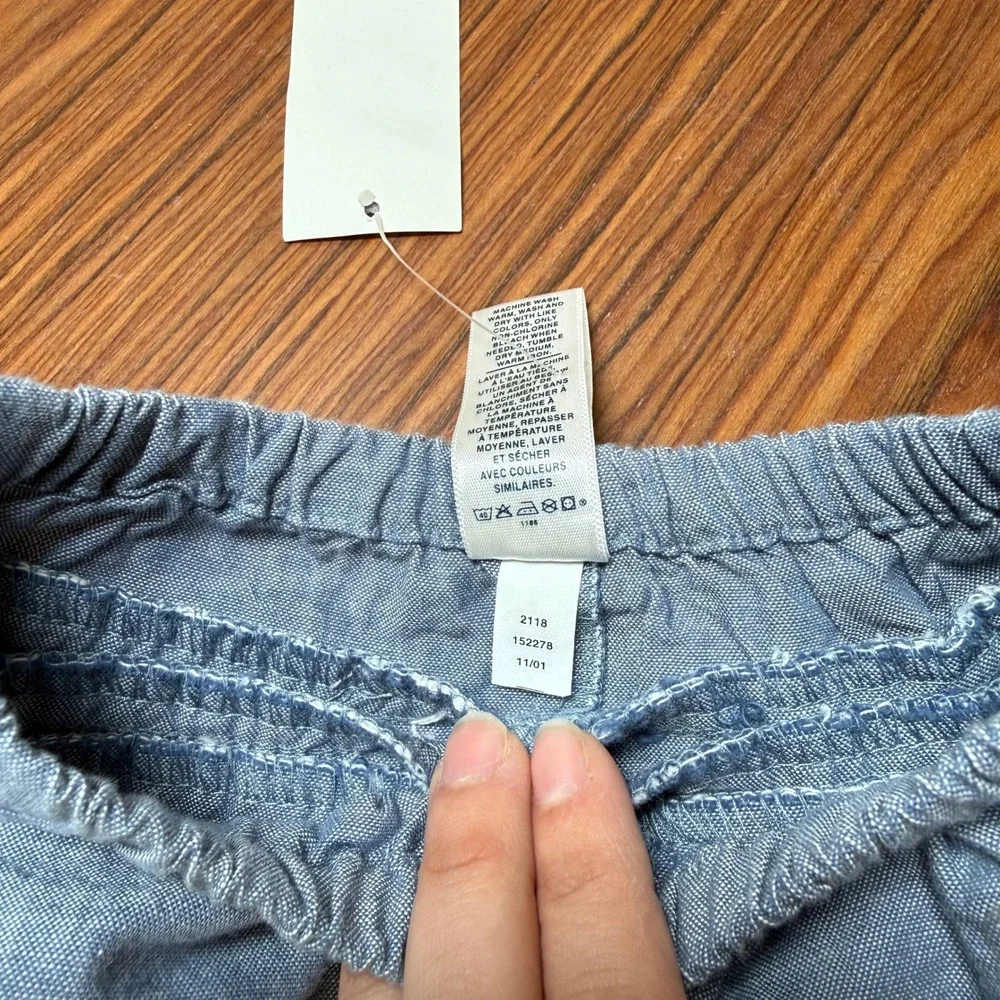 Vintage Baby Gap Newborn Chambray Ruffle‎ Bottom Shorts Size Newborn